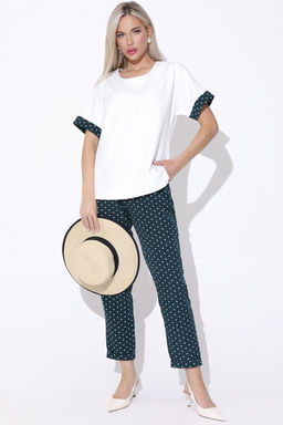 Брюки Саббиани (горох изумруд) - Эльза фото 7