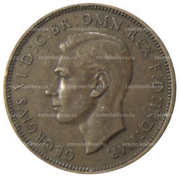 Монета 1/2 пенни 1938 года Австралия