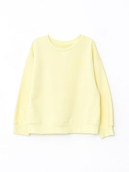 Bisiklet Yaka Basic Uzun Kollu K?z ?ocuk Sweatshirt