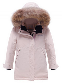 Парка зимняя подростковая для девочки с капюшоном и мехом розового цвета 9532R - Valianly фото 8