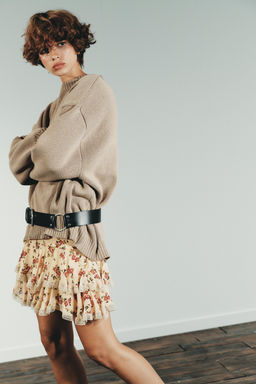 FLORAL RUFFLE MINI SKIRT - Zara фото 4