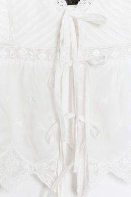 TOP TIRANTES BORDADOS LAZOS / Crudo - Zara фото 4
