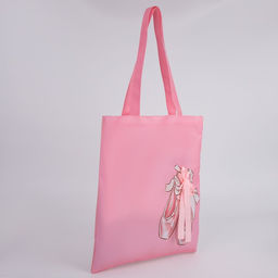 Сумка шопер Пуанты, 35 х 0,5 х 40 см, с лентой, цвет розовый - Nazamok фото 2