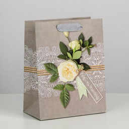 Пакет подарочный ламинированный, упаковка, «Мисс утончённость», MS 18 х 23 х 8 см