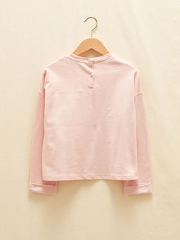 Bisiklet Yaka Bask?l? Uzun Kollu K?z ?ocuk Sweatshirt ve Pantolon - Waikiki фото 3