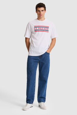 Erkek Beyaz Comfort Fit Bisiklet Yaka TiЕГrt - U.s. polo assn фото 4