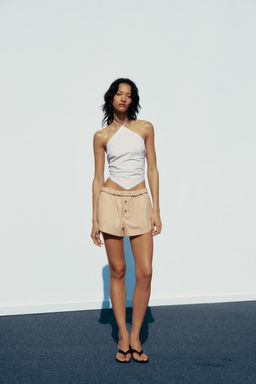 TURN-UP WAIST MINI SHORTS