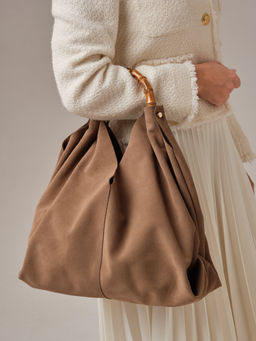 Замшевая сумка Bamboo DBR 30990 серо-коричневый  фото 2