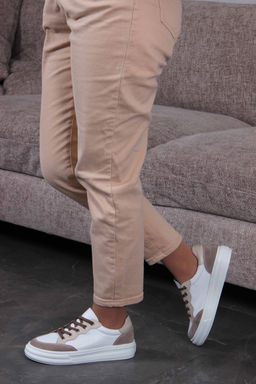 Кеды 148.lusi22w. Белый-бежевый