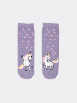 Цена за 5 пар! Детские высокие носки лавандового цвета с пикотом на борту - Mark formelle фото 3