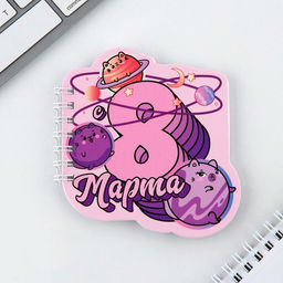 Подарочный набор, блокнот и ручка. 15?21 см 8 марта