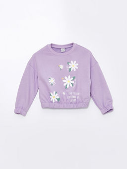 Bisiklet Yaka K?z ?ocuk Sweatshirt