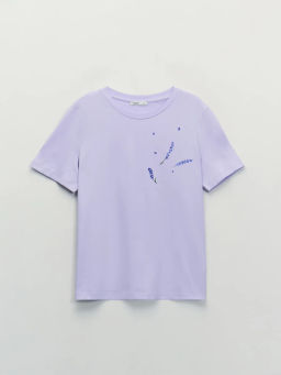 Футболка из хлопка с принтом / Zarina  фото 7