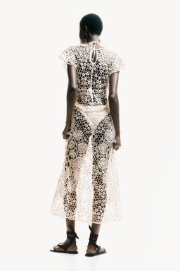 Vestido efecto crochet con manga circular - H&m фото 4