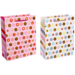 Пакет подарочный "Смешные смайлы" 18*23*8 см, микс