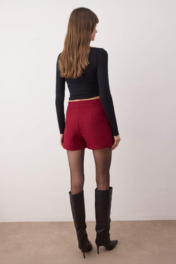 Koyu Kahverengi Dugme Detayl? Mini Sort Etek Sort & Bermuda TWOAW26SR00027 - Trendyolmilla фото 24