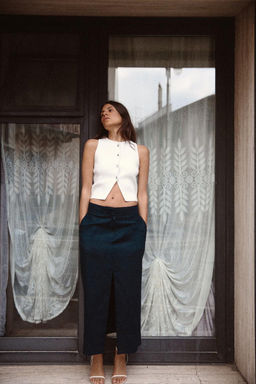 PLAIN KNIT CROP TOP - Zara фото 2