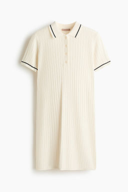 Vestido polo en punto trenzado