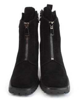 04-M3-L855 BLACK Ботильоны зимние женские (натуральная замша, натуральный мех)