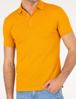 Koyu Sar_ Polo Yaka Slim Fit Basic Merserize T-shirt