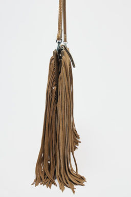 FRINGED SPLIT SUEDE MINI CROSSBODY BAG - Zara фото 5