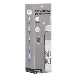 Бутылочка для кормления M&B Baby bottle, классическое горло, от 3 мес., 250 мл., стеклянная