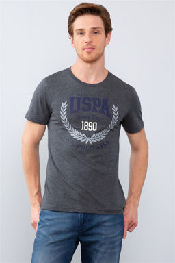 Erkek Koyu Gri Melanj Bisiklet Yaka T-Shirt Sepette S_rpriz _ndirim - U.s. polo assn фото 2