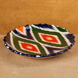 Тарелка узбекская Риштанская Керамика «Атлас», d=15 см, синяя