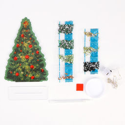 Алмазная мозаика на новый год с полным заполнением на фигурке Ёлка, набор для творчества