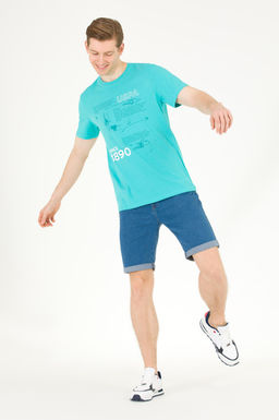 Мужская мятная футболка с круглым вырезом - U.s. polo assn фото 17