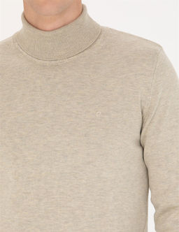 Kum Melanj Slim Fit Bal_k__ Yaka Basic Triko Kazak