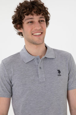 Erkek Slim Fit Polo Yaka Gri Melanj Basic Ti__rt Sepette S_rpriz _ndirim - U.s. polo assn фото 2