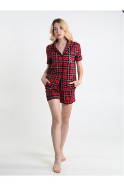 Пижама женская П-71 Клетка красный - Хороший трикотаж фото 3