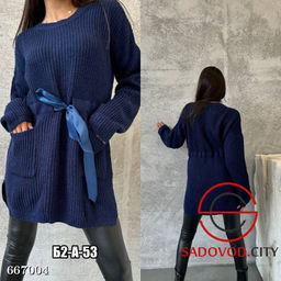 Женская вязаная туника с поясом - Bruno фото 7