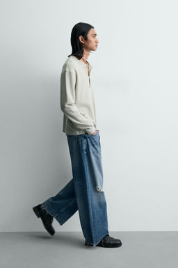 JEANS RELAXED FIT ROTOS / Azul medio - Zara фото 6