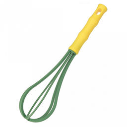 Венчик для тефлоновой посуды пластмассовый "Фестиваль" 25,5х5х5см, цвет - желто-зеленый (Китай)