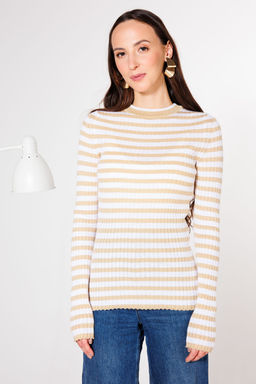 Джемпер KOKOdea 21-026 бело-бежевый  фото 5