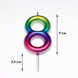 Свеча в торт «Цифра 8», 9 см