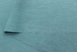 Лен с вискозой с эффектом мятости цв.Бирюзово-зеленый, ш.1.45м, лен-53%, вискоза-47%, 195гр/м.кв - Купава фото 2