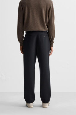 COTTON/WOOL PLEATED TROUSERS - Zara фото 12