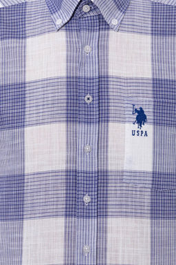 U. S. Polo Assn / Мужская синяя рубашка с коротким рукавом - U.s. polo assn фото 12