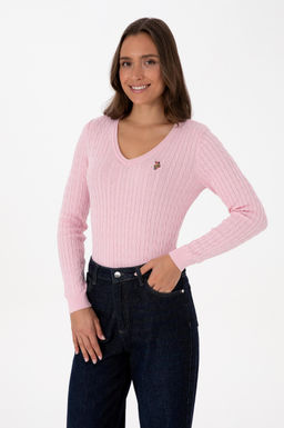 Kad_n A__k Pembe V Yaka Basic Kazak