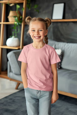 Beyaz-Pembe 2li K?z Cocuk Pamuklu Basic Regular Kal?p K?sa Kol Orme T-Shirt TKDSS24TS00021 - Trendyolmilla фото 3