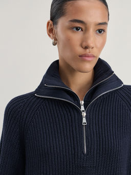 Джемпер на молнии из смесового хлопка / Zarina  фото 7