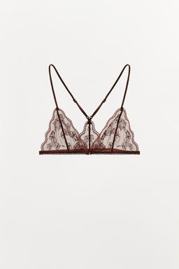 FLORAL LACE TRIANGLE BRALETTE - Zara фото 5