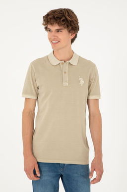 Футболка U.S. Polo Assn мужская светло-хаки хлопок  фото 3