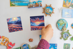 ФРЕЯ PNBM-010 Набор для раскрашивания по номерам (на магните) 9 х 9 см Цветочные поля