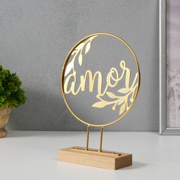 Фигурка металл Любовь с ветками, золото, 5?15.5?21 см