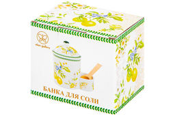 Банка д/соли 12,5*8,5*12,5 см 350 мл Лимоны с крышкой + деревянная ложка, NEW BONE CHINA - Elan gallery фото 10