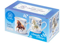 Набор 2 кружек 310 мл 11,5*8,5*9 см Лошадь в снегу, фарфор - Elan gallery фото 7